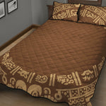 Mayan Circle Symbol Print Quilt Bed Set