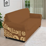 Mayan Circle Symbol Print Sofa Cover