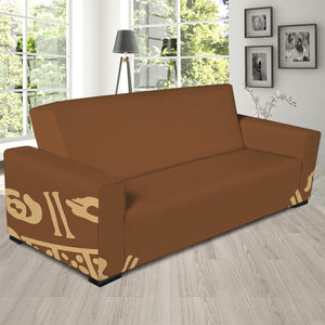 Mayan Circle Symbol Print Sofa Slipcover