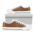 Mayan Circle Symbol Print White Low Top Sneakers