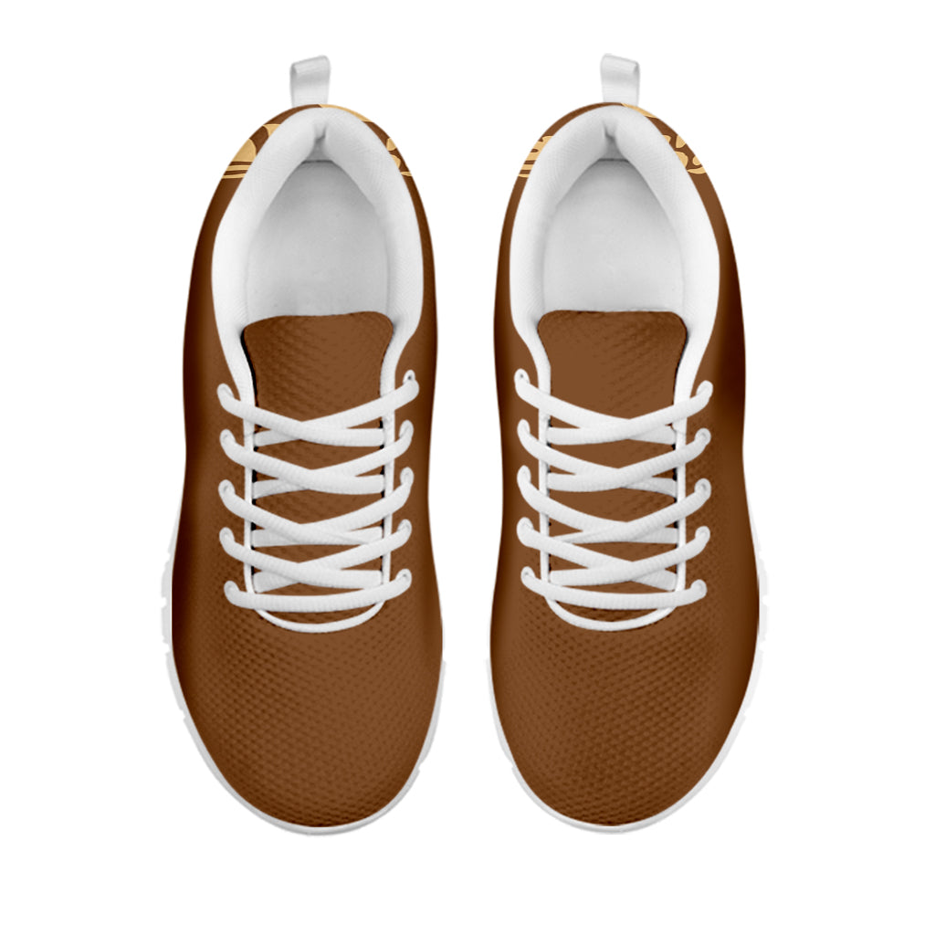 Mayan Circle Symbol Print White Sneakers