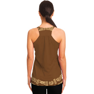 Mayan Circle Symbol Print Women's Racerback Tank Top