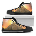 Mayan Civilization Print Black High Top Sneakers