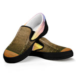 Mayan Civilization Print Black Slip On Shoes