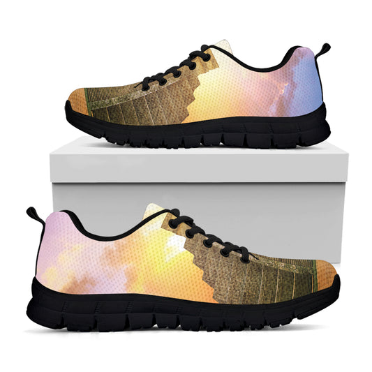Mayan Civilization Print Black Sneakers