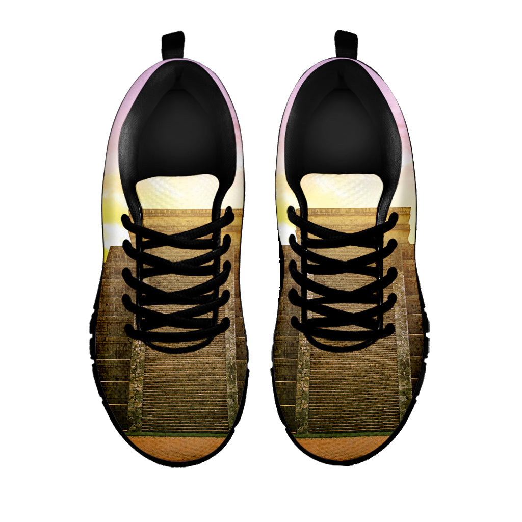 Mayan Civilization Print Black Sneakers