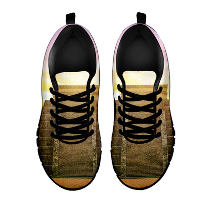 Mayan Civilization Print Black Sneakers