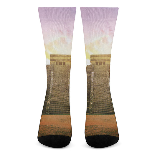 Mayan Civilization Print Crew Socks