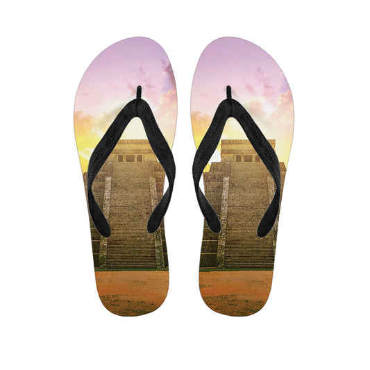 Mayan Civilization Print Flip Flops