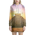 Mayan Civilization Print Pullover Hoodie Dress