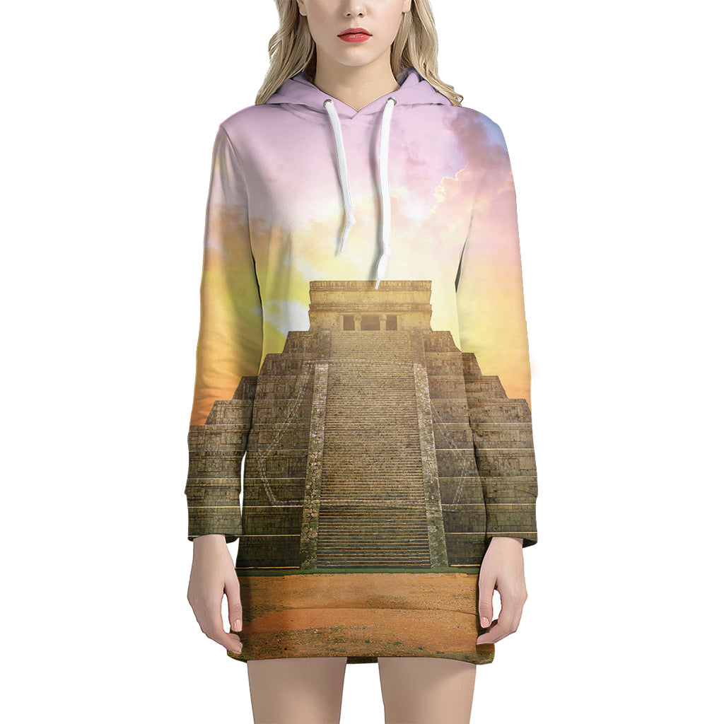Mayan Civilization Print Hoodie Dress