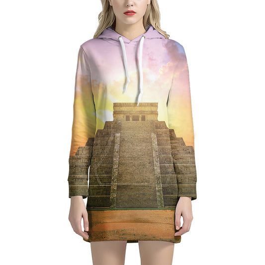 Mayan Civilization Print Hoodie Dress