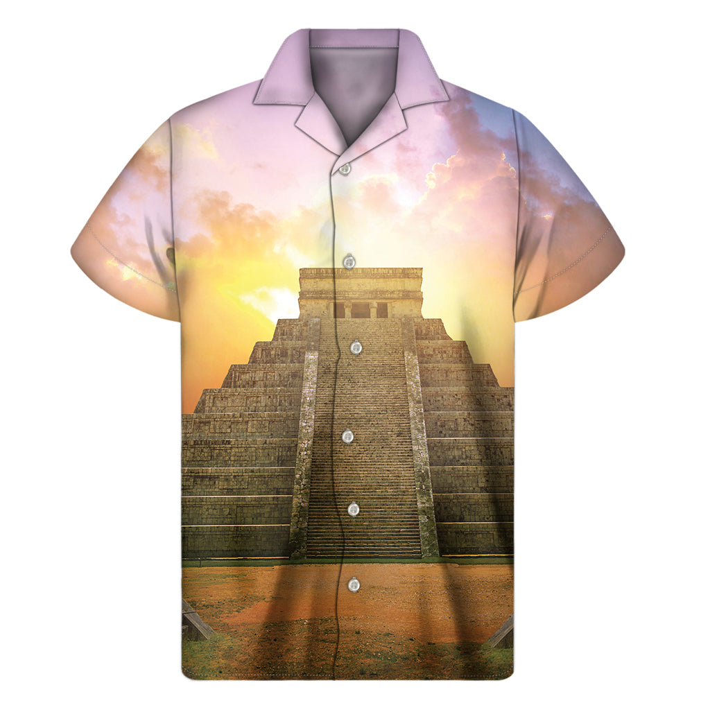Mayan Civilization Print Men's Short Sleeve Shirt