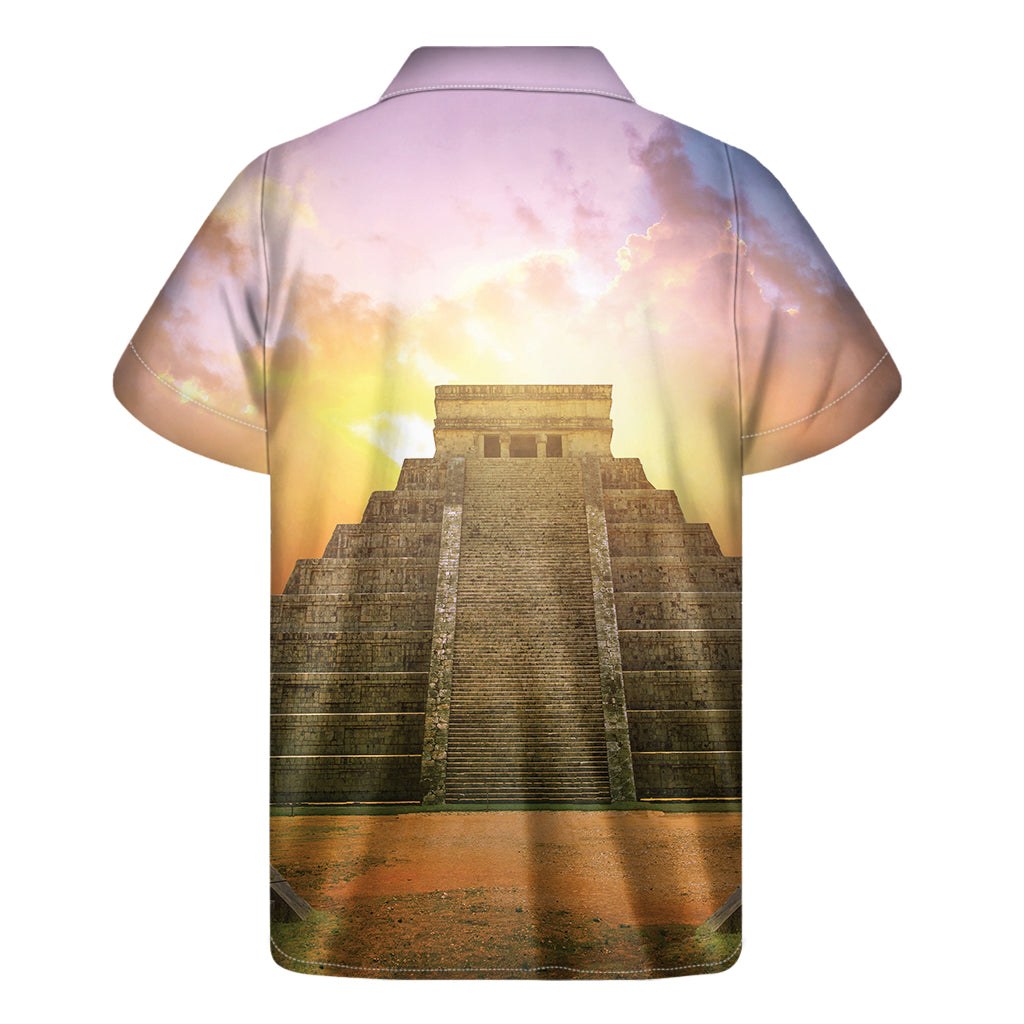 Mayan Civilization Print Men's Short Sleeve Shirt