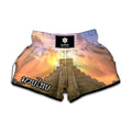 Mayan Civilization Print Muay Thai Boxing Shorts