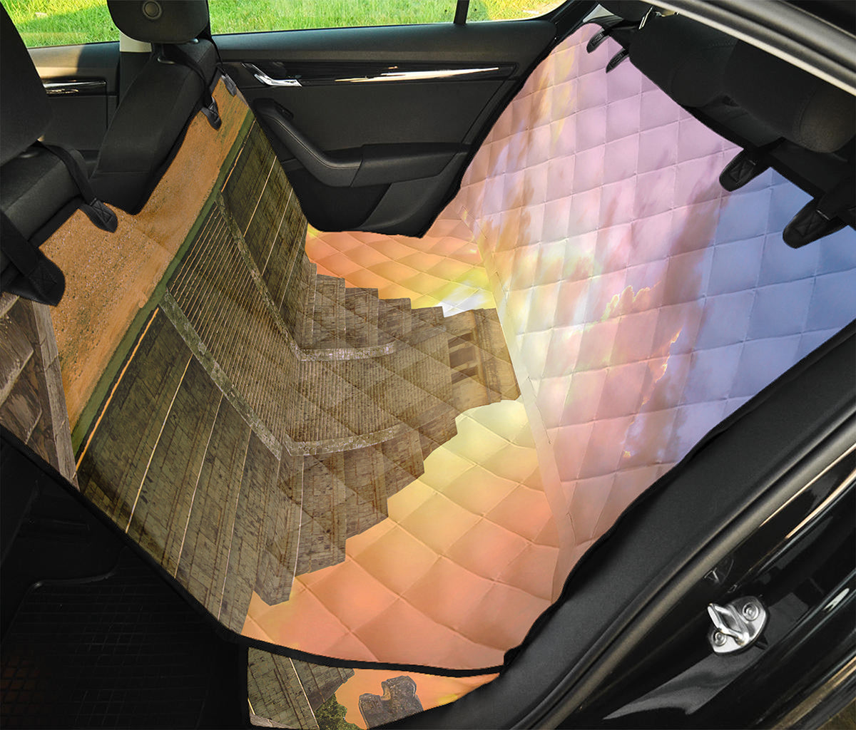 Mayan Civilization Print Pet Car Back Seat Cover