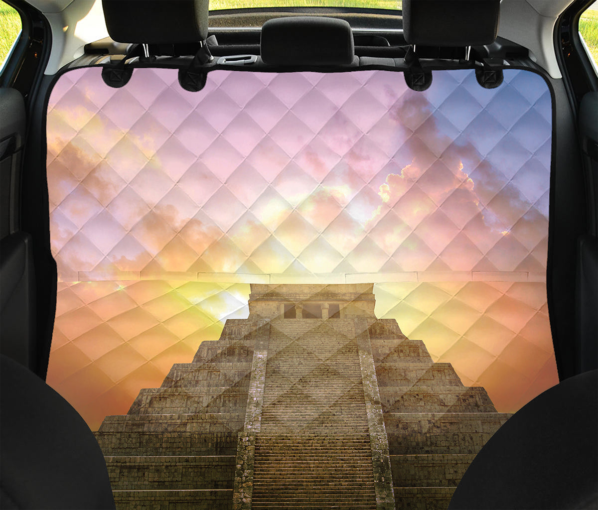 Mayan Civilization Print Pet Car Back Seat Cover