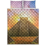 Mayan Civilization Print Quilt Bed Set