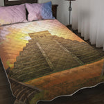 Mayan Civilization Print Quilt Bed Set