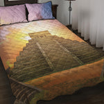 Mayan Civilization Print Quilt Bed Set