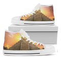 Mayan Civilization Print White High Top Sneakers