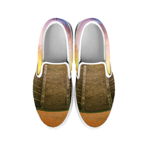 Mayan Civilization Print White Slip On Shoes