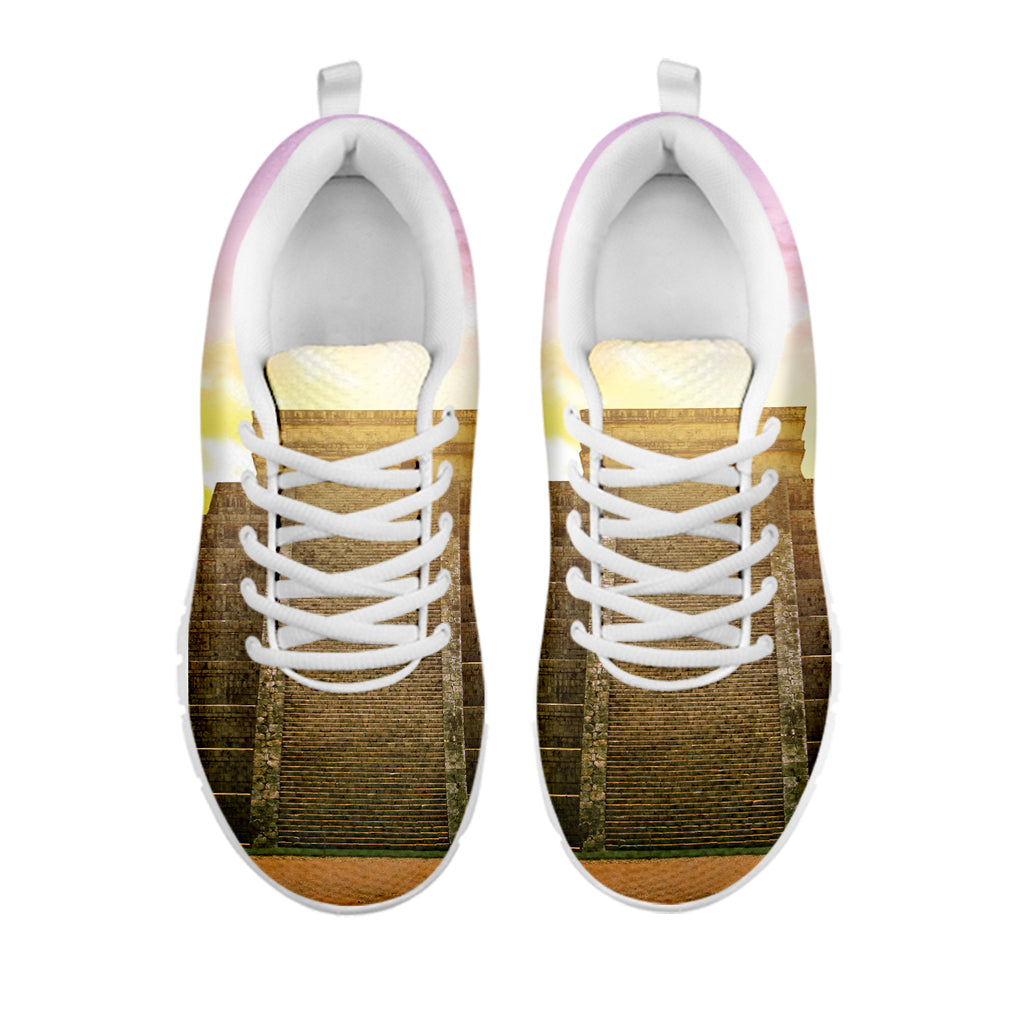 Mayan Civilization Print White Sneakers