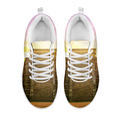 Mayan Civilization Print White Sneakers