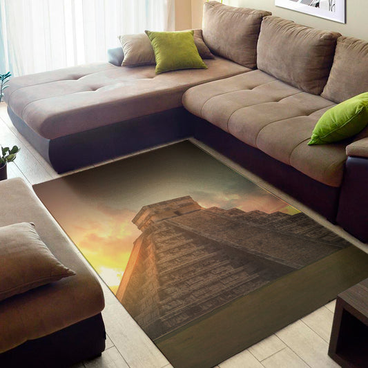 Mayan Pyramid Print Area Rug
