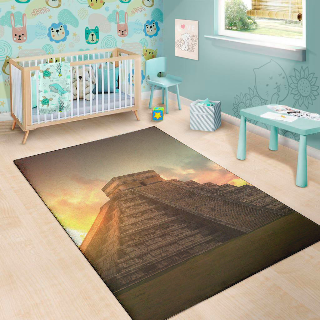 Mayan Pyramid Print Area Rug
