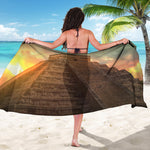 Mayan Pyramid Print Beach Sarong Wrap