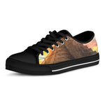 Mayan Pyramid Print Black Low Top Shoes