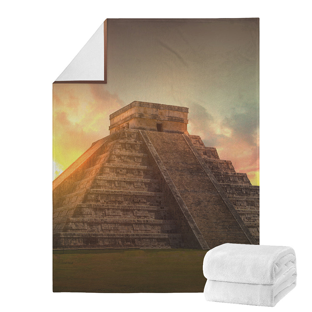 Mayan Pyramid Print Blanket