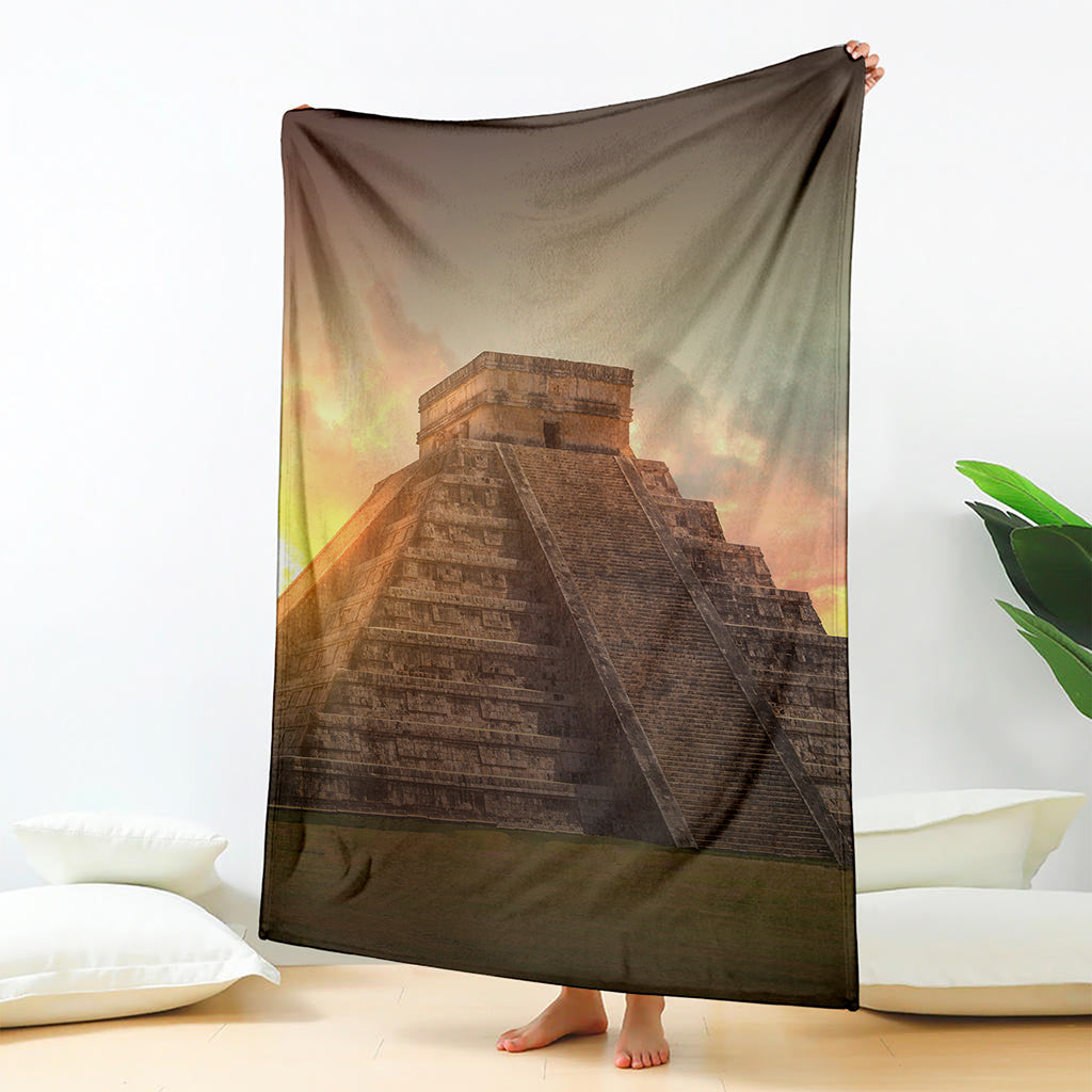 Mayan Pyramid Print Blanket