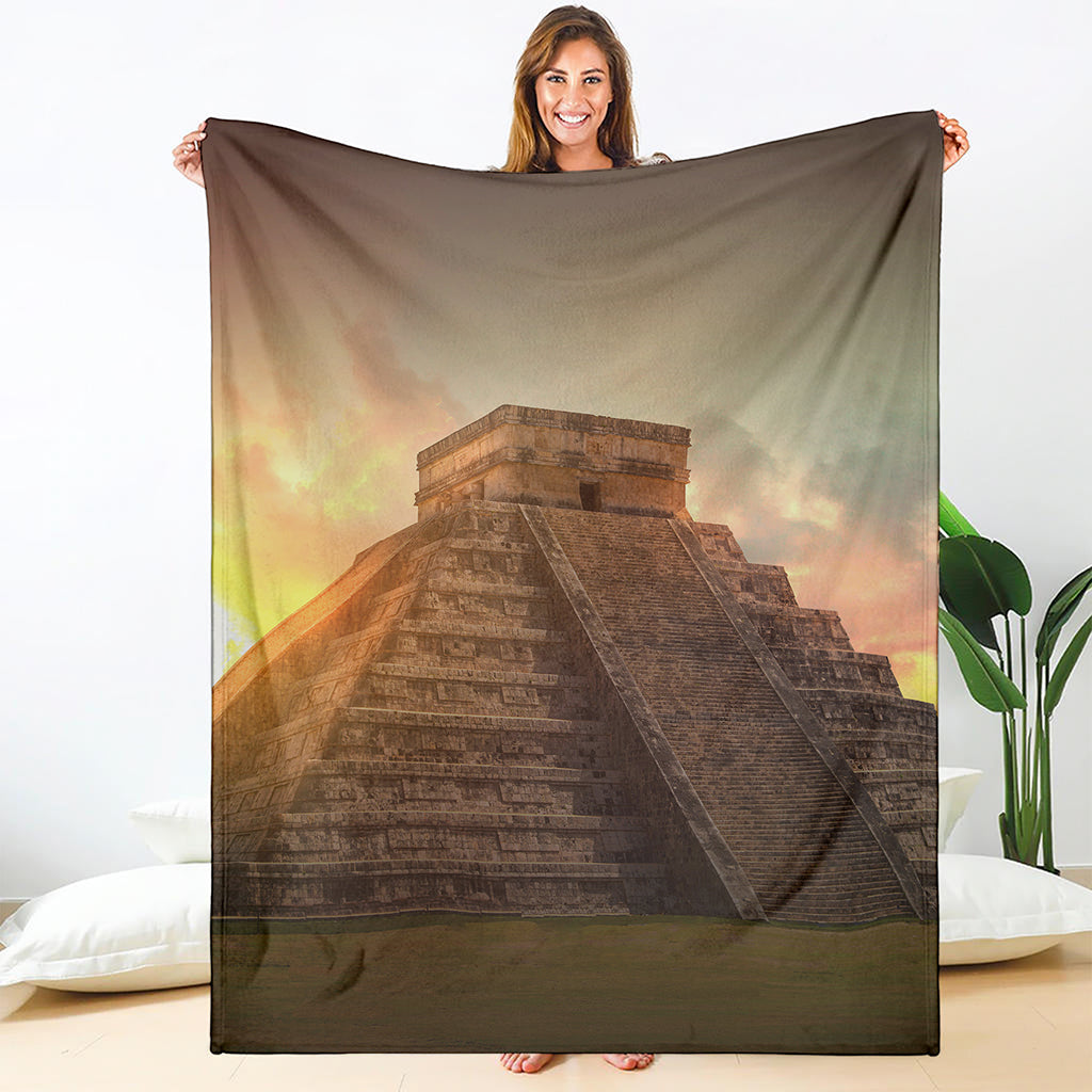 Mayan Pyramid Print Blanket
