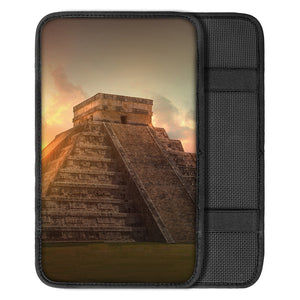 Mayan Pyramid Print Car Center Console Cover