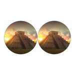 Mayan Pyramid Print Car Coasters