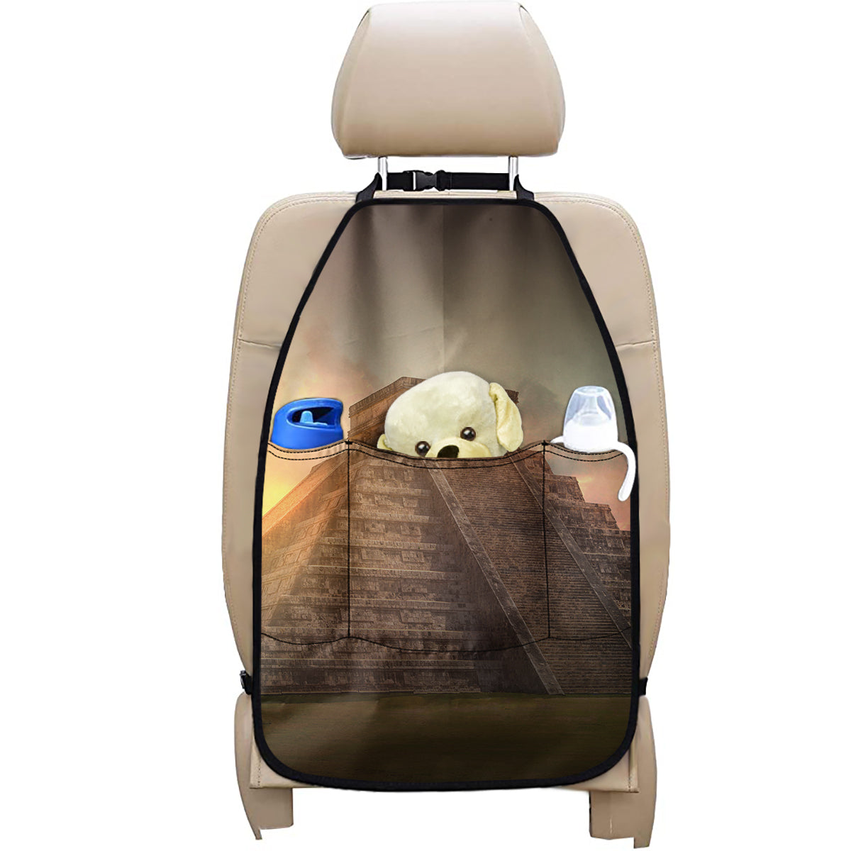 Mayan Pyramid Print Car Seat Organizers
