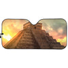 Mayan Pyramid Print Car Sun Shade
