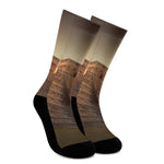 Mayan Pyramid Print Crew Socks