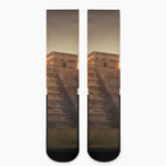 Mayan Pyramid Print Crew Socks