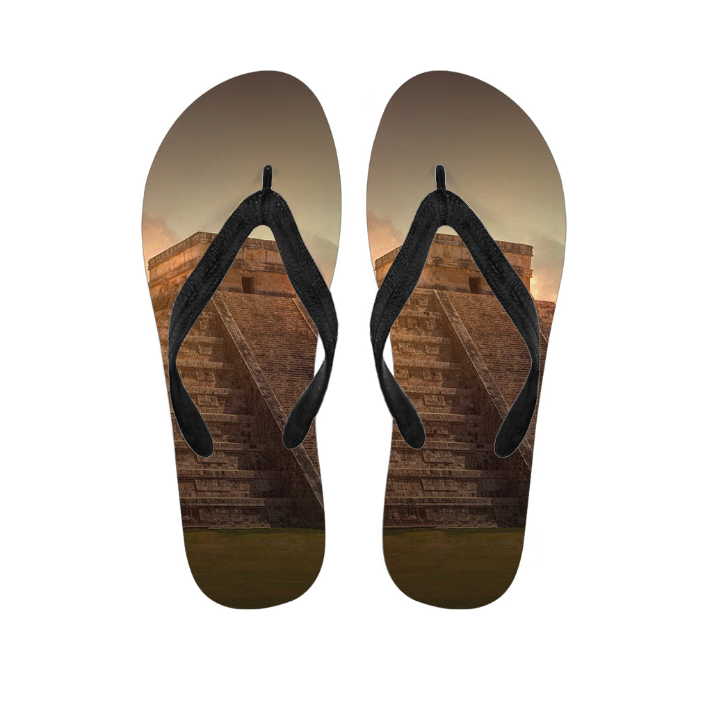 Mayan Pyramid Print Flip Flops