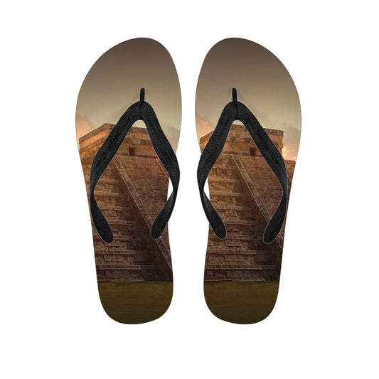 Mayan Pyramid Print Flip Flops