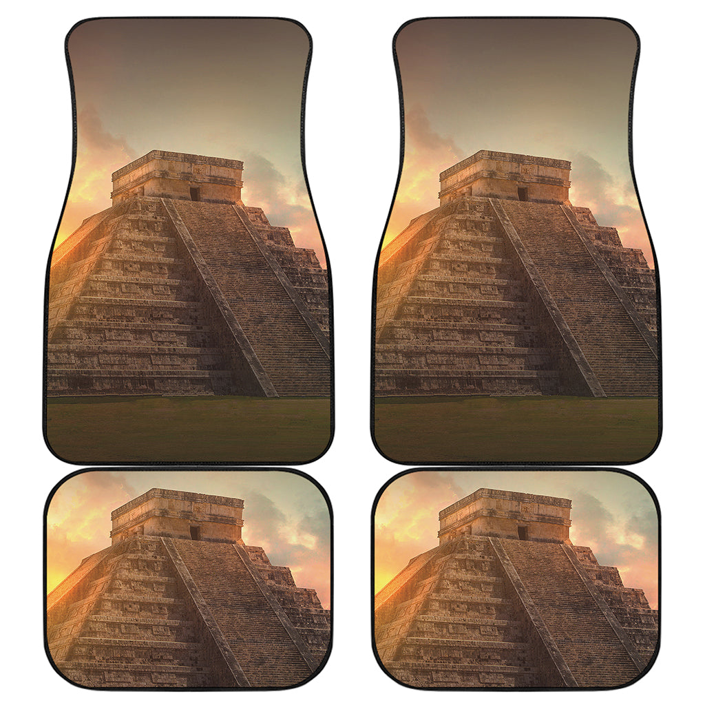Mayan Pyramid Print Front and Back Car Floor Mats