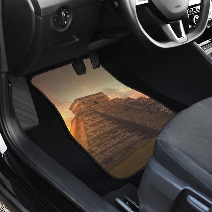 Mayan Pyramid Print Front Car Floor Mats
