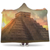 Mayan Pyramid Print Hooded Blanket