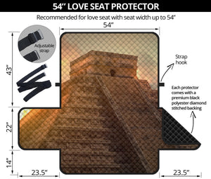 Mayan Pyramid Print Loveseat Protector