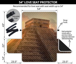 Mayan Pyramid Print Loveseat Protector