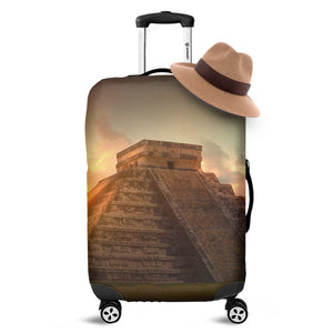 Mayan Pyramid Print Luggage Cover