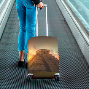 Mayan Pyramid Print Luggage Cover